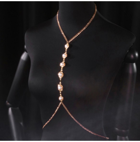 MizzZee - LuxePearl Adjustable Body Chain (Gold)